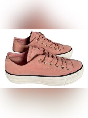 Converse Platform Sneakers in Blush Pink with Rose Gold Eyelets